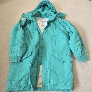 Vintage ISPO Rare Green Hooded Jacket Size 14
